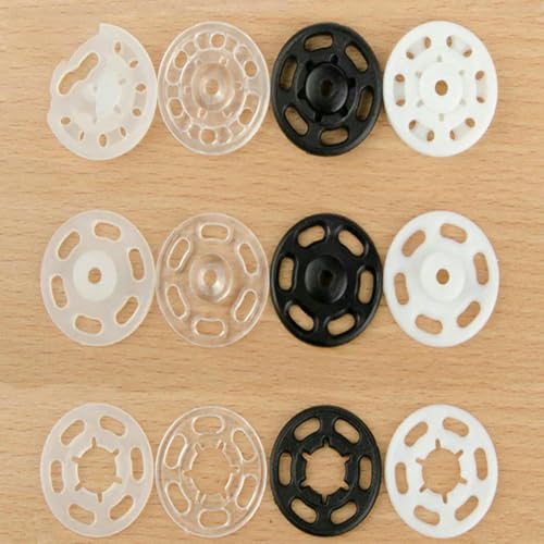 100 Stück 7 mm/10 mm/13,0 mm/15 mm/18 mm/21 mm kleine ABS-Druckknöpfe Druckknopf-Nähzubehör-weiß-7 mm 100 Stück von LNHBZ