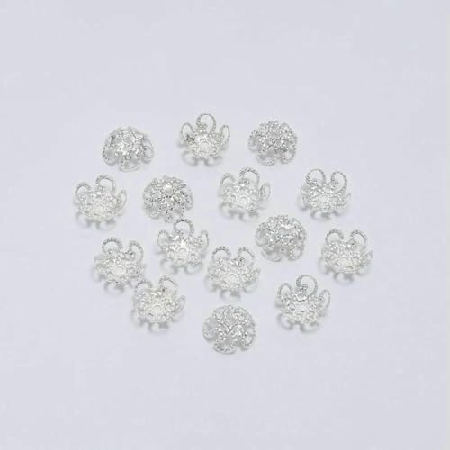 100 Stück 8 mm 10 mm glänzende Vintage-Filigranperlen aus Metall mit hohlen Blumen, Abstandsperlen, Endkappen, Charms, Anhänger für DIY-Schmuckherstellung, Silber, 10 mm x 100 Stück 100 Stück 8 mm 10 mm glänzende Vintage-Filigranperlen aus Metall mit hohlen Blumen, Abstandsperlen, Endkappen, Charms, Anhänger für DIY-Schmuckherstellung, Silber, 10 mm x 100 Stück von LNHBZ