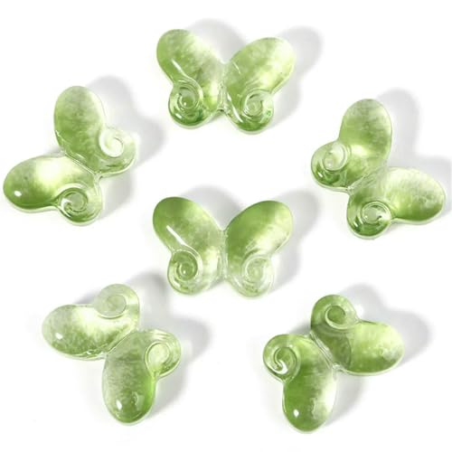 100 Stück allmählich gefärbte süße Schmetterlings-Abstandshalterperlen aus Glas für Halsketten, Armbänder, DIY-Schmuckherstellung, Mädchen-lv-14 x 14,5 mm von LNHBZ