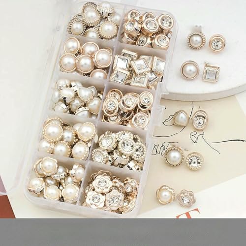 100 Stück schöne Schaftknöpfe 8–12 mm goldfarbene Schaftknöpfe Damenrock Bluse Nähzubehör-Nr. 2 von LNHBZ