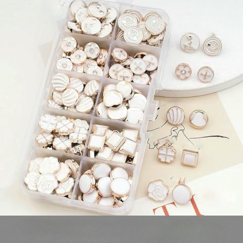 100 Stück schöne Schaftknöpfe 8–12 mm goldfarbene Schaftknöpfe Damenrock Bluse Nähzubehör-Nr. 3 von LNHBZ