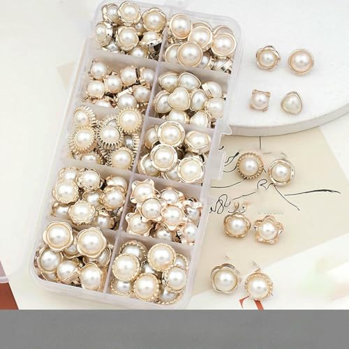 100 Stück schöne Schaftknöpfe 8–12 mm goldfarbene Schaftknöpfe Damenrock Bluse Nähzubehör-Nr. 6 von LNHBZ