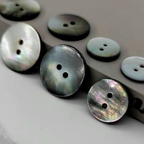 15/18/20,5/23/25 MM Natürliche Muschel 2-Loch-Nähknöpfe für Kleidung, modischer runder Perlmuttknopf zum Selbermachen-schwarz-23,0 mm 10 Stück 15/18/20,5/23/25 MM Natürliche Muschel 2-Loch-Nähknöpfe für Kleidung, modischer runder Perlmuttknopf zum Selbermachen-schwarz-23,0 mm 10 Stück von LNHBZ