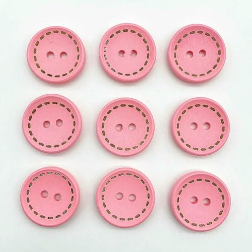 15–25 mm farbige runde Kinderknöpfe mit gepunkteten Holzlinien, handgefertigt, Scrapbooking für Hochzeitsdekor, Nähzubehör-01–15 mm (30 Stück) von LNHBZ