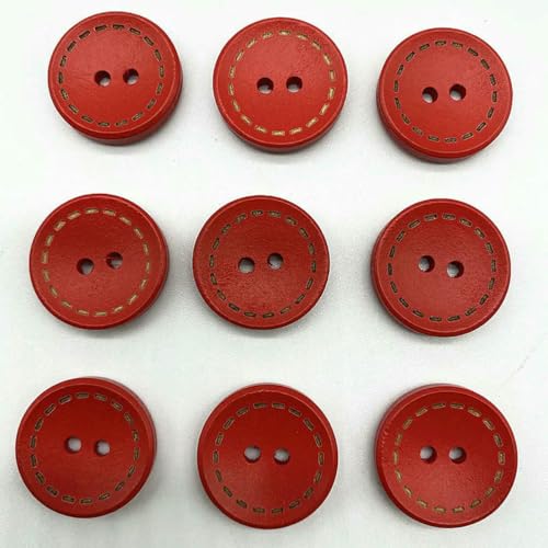 15–25 mm farbige runde Kinderknöpfe mit gepunkteten Holzlinien, handgefertigt, Scrapbooking für Hochzeitsdekor, Nähzubehör-02–15 mm (30 Stück) von LNHBZ
