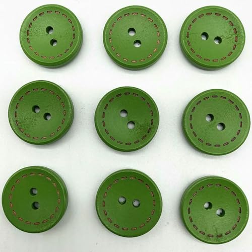 15–25 mm farbige runde Kinderknöpfe mit gepunkteten Holzlinien, handgefertigt, Scrapbooking für Hochzeitsdekor, Nähzubehör-06–25 mm (10 Stück) von LNHBZ