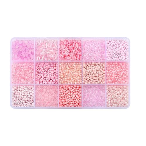 15 Gitter-Glasreisperlen und Röhrenperlen, lose Perlen, Set-Box für DIY-Handwerk, Halskette, Armband, Charms, 12 Farbserien, 150 g/Box-04 15 Gitter-Glasreisperlen und Röhrenperlen, lose Perlen, Set-Box für DIY-Handwerk, Halskette, Armband, Charms, 12 Farbserien, 150 g/Box-04 von LNHBZ