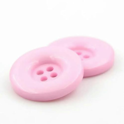 15 mm, 18 mm, 20 mm, 23,0 mm, 25 mm, 28 mm, 30 mm, 34,0 mm, 38 mm, 4-Loch-Harzknöpfe, runde Knöpfe, schwarz-weiß, zum Nähen, Scrapbooking, DIY-10 rosa-28 mm, 14 Stück von LNHBZ