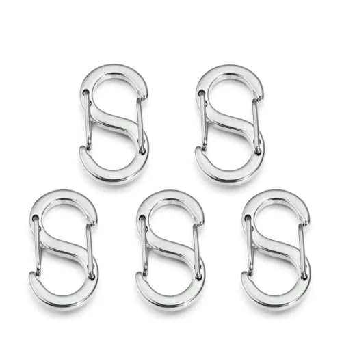 2–5 Stück Edelstahl-Schnalle mit Buchstabe S, vergoldet, Karabinerverschlüsse, Haken, Verbinder, Halskette für DIY-Schmuckherstellung, Zubehör – 5 Stück Stahl – 22 x 12 mm von LNHBZ