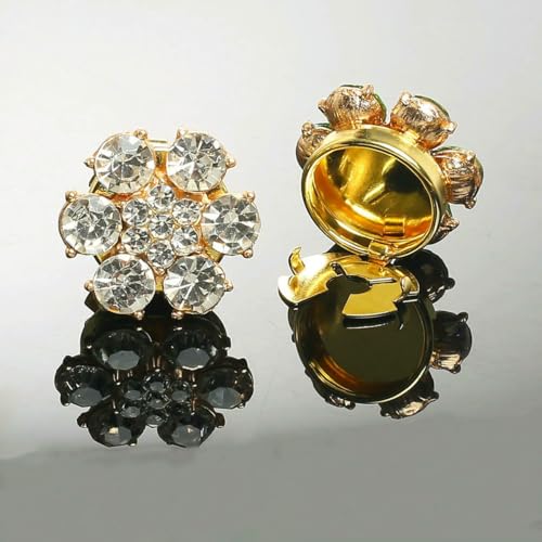 2 Stück Manschettenknöpfe Hemdknopfabdeckungen Damen Herren Knöpfe Blind Strass Blume Manschettenknopf Luxus Ärmelknopf Kleidung Accessoire-weiß von LNHBZ
