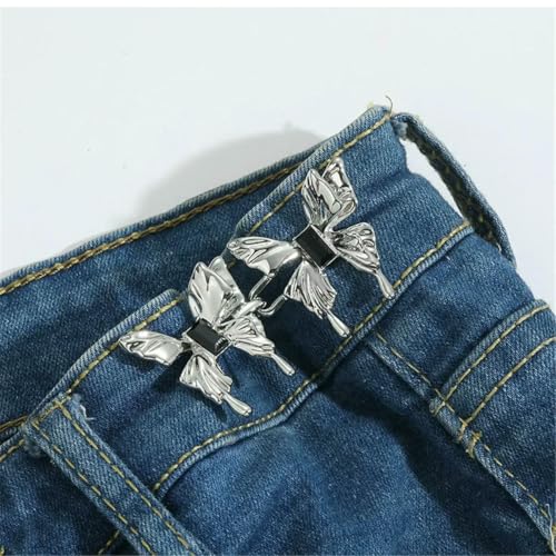 2-teiliger Knopfversteller mit Schleife für Hosen und Röcke, Taillenspanner, verstellbare Taillenschnalle für Jeans, kein Nähen erforderlich, Schmetterling 2-teiliger Knopfversteller mit Schleife für Hosen und Röcke, Taillenspanner, verstellbare Taillenschnalle für Jeans, kein Nähen erforderlich, Schmetterling von LNHBZ