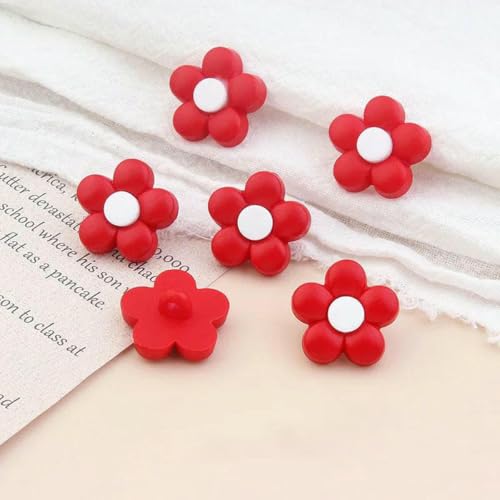 20/30/50 Stück Handnähknöpfe Kinderknöpfe Blumenbastelknöpfe für Kinderhemden, Kleider, Pullover, Dekor, Nähzubehör, Rot/Weiß, 18 mm, 30 Stück 20/30/50 Stück Handnähknöpfe Kinderknöpfe Blumenbastelknöpfe für Kinderhemden, Kleider, Pullover, Dekor, Nähzubehör, Rot/Weiß, 18 mm, 30 Stück von LNHBZ