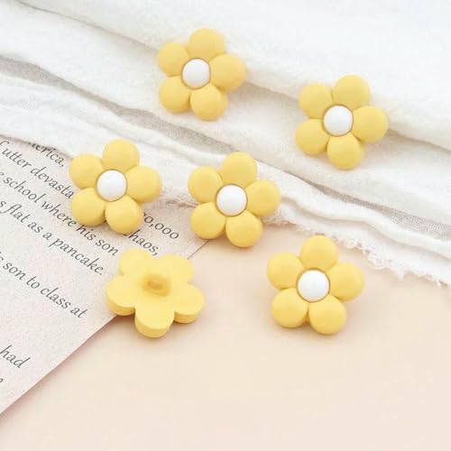 20/30/50 Stück Handnähknöpfe Kinderknöpfe Blumenbastelknöpfe für Kinderhemden, Kleider, Pullover, Dekor, Nähzubehör, gelb, 15 mm, 20 Stück 20/30/50 Stück Handnähknöpfe Kinderknöpfe Blumenbastelknöpfe für Kinderhemden, Kleider, Pullover, Dekor, Nähzubehör, gelb, 15 mm, 20 Stück von LNHBZ