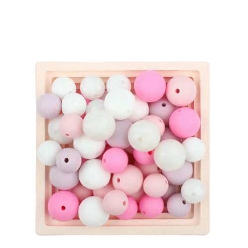 20/50/100 Stück 15 mm Perlen, runde lose Perlen für DIY-Schlüsselanhänger, Schmuckherstellung, Halskette, Armband, Perlenstift, Farbzubehör, B-Set, 100 Stück von LNHBZ