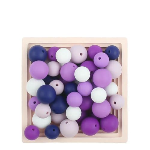 20/50/100 Stück 15 mm Perlen, runde lose Perlen für DIY-Schlüsselanhänger, Schmuckherstellung, Halskette, Armband, Perlenstift, Farbzubehör, C-Set, 100 Stück von LNHBZ