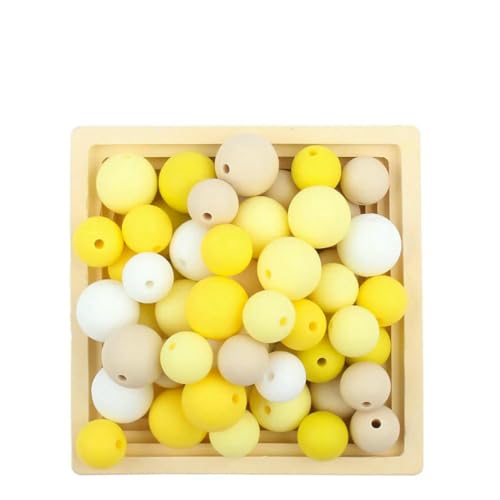 20/50/100 Stück 15 mm Perlen, runde lose Perlen für DIY-Schlüsselanhänger, Schmuckherstellung, Halskette, Armband, Perlenstift, Farbzubehör, D-Set, 100 Stück von LNHBZ