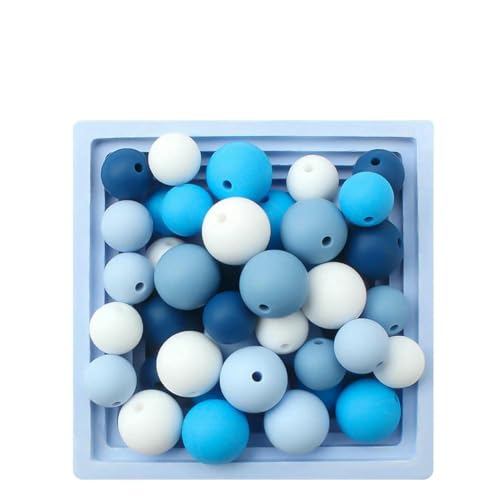20/50/100 Stück 15 mm Perlen, runde lose Perlen für DIY-Schlüsselanhänger, Schmuckherstellung, Halskette, Armband, Perlenstift, Farbzubehör, H-Set, 100 Stück von LNHBZ