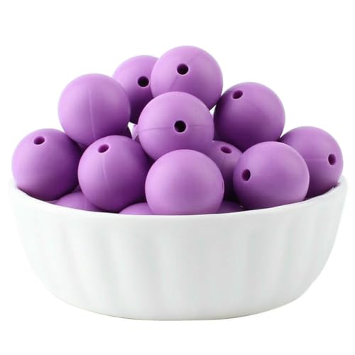 20/50/100 Stück 15 mm Perlen, runde lose Perlen für DIY-Schlüsselanhänger, Schmuckherstellung, Halskette, Armband, Perlenstift, Farbzubehör, Mittelviolett, 100 Stück 20/50/100 Stück 15 mm Perlen, runde lose Perlen für DIY-Schlüsselanhänger, Schmuckherstellung, Halskette, Armband, Perlenstift, Farbzubehör, Mittelviolett, 100 Stück von LNHBZ