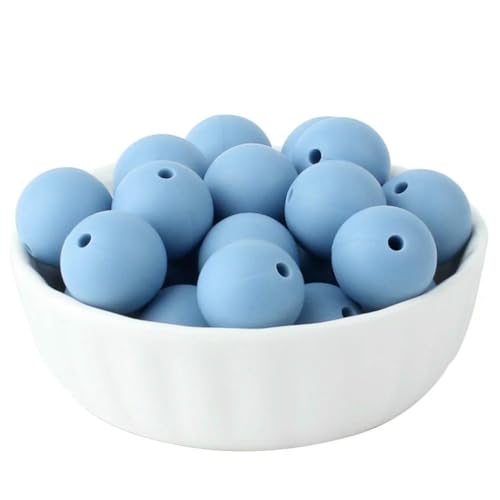 20/50/100 Stück 15 mm Perlen, runde lose Perlen für DIY-Schlüsselanhänger, Schmuckherstellung, Halskette, Armband, Perlenstift, Farbzubehör, Puderblau, 100 Stück 20/50/100 Stück 15 mm Perlen, runde lose Perlen für DIY-Schlüsselanhänger, Schmuckherstellung, Halskette, Armband, Perlenstift, Farbzubehör, Puderblau, 100 Stück von LNHBZ