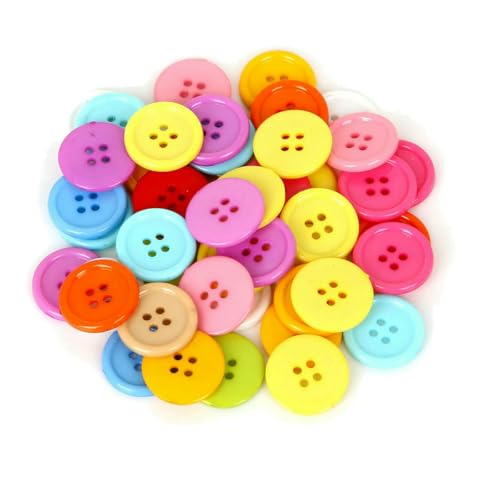 20–200 Stück runde Nähknöpfe aus Kunstharz in gemischten Größen zum Basteln, runde Nähknöpfe, Sammelalbum, DIY-Heimdekorationszubehör, 20 mm, 50 Stück von LNHBZ