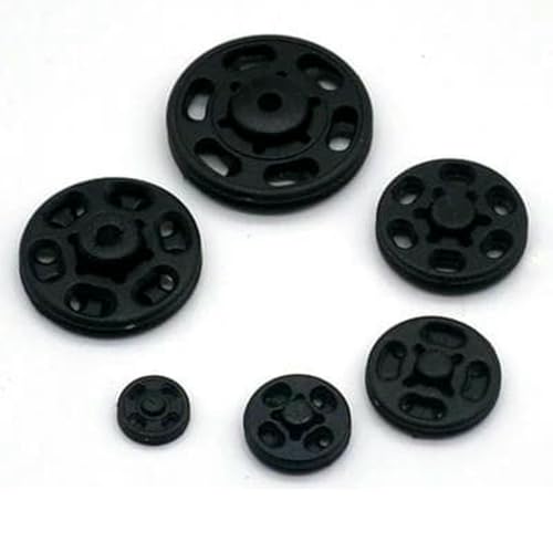 20 Sätze/Los 7 mm/10 mm/13,0 mm/15 mm/18 mm Nylon Kleine unsichtbare Druckknöpfe Druckknopf-Nähzubehör Kinder-Druckknopf DIY-Schwarz 001-15 mm von LNHBZ