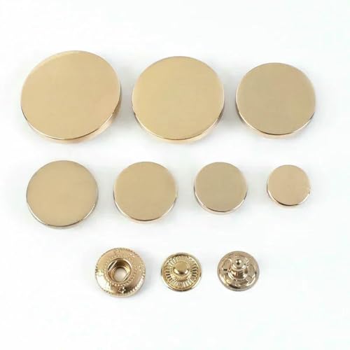 20 Sets 10–25 mm Druckknöpfe, Metalldruckknöpfe, Druckknöpfe zum Nähen von Kleidung, Jacken, Mänteln, Lederhandwerkszubehör, Hellgold, 25 mm 20 Sets 10–25 mm Druckknöpfe, Metalldruckknöpfe, Druckknöpfe zum Nähen von Kleidung, Jacken, Mänteln, Lederhandwerkszubehör, Hellgold, 25 mm von LNHBZ