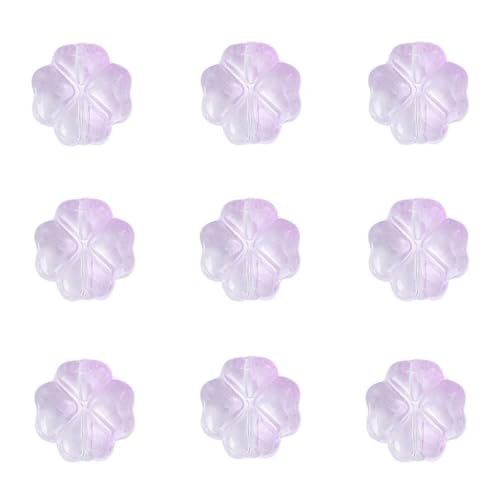 20 Stück/Beutel, transparente Glasperlen in vierblättriger Blumenform, Glücksperlen für die Herstellung von Schmuck, Armbänder, Basteln, Stil 6 von LNHBZ