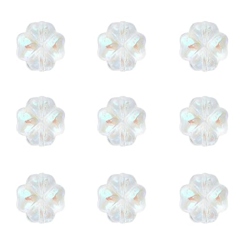 20 Stück/Beutel, transparente Glasperlen in vierblättriger Blumenform, Glücksperlen für die Herstellung von Schmuck, Armbändern und Bastelarbeiten, Stil 2 20 Stück/Beutel, transparente Glasperlen in vierblättriger Blumenform, Glücksperlen für die Herstellung von Schmuck, Armbändern und Bastelarbeiten, Stil 2 von LNHBZ