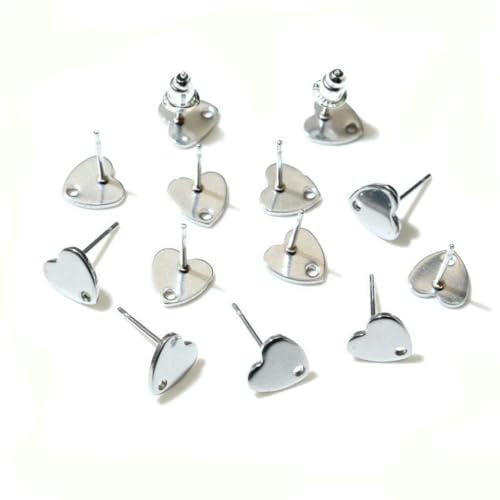20 Stück 8 mm Herz 316 Edelstahl vergoldete Stifte Ohrstecker mit Lochverbinder für DIY Schmuckherstellung Zubehör-Edelstahl von LNHBZ