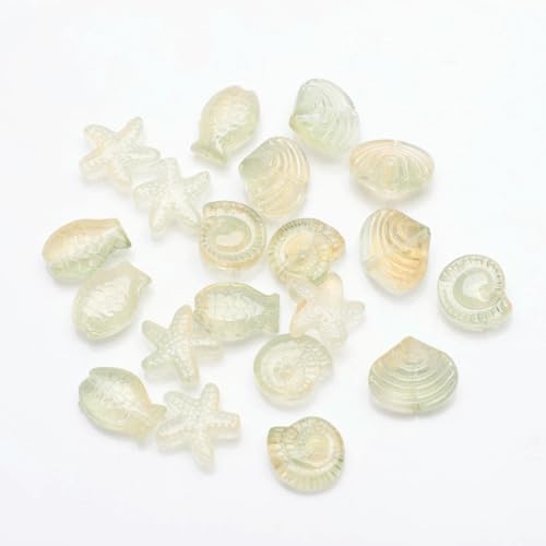20 Stück gemischte Form Seestern Muschel Fisch Schnecke Kristallglas lose Anhänger Perlen DIY Herstellung Armband Halskette Schmuck Zubehör-06HuangLv 20 Stück gemischte Form Seestern Muschel Fisch Schnecke Kristallglas lose Anhänger Perlen DIY Herstellung Armband Halskette Schmuck Zubehör-06HuangLv von LNHBZ