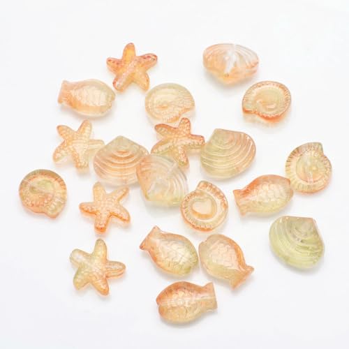 20 Stück gemischte Form Seestern Muschel Fisch Schnecke Kristallglas lose Anhänger Perlen DIY Herstellung Armband Halskette Schmuck Zubehör-09LvJu 20 Stück gemischte Form Seestern Muschel Fisch Schnecke Kristallglas lose Anhänger Perlen DIY Herstellung Armband Halskette Schmuck Zubehör-09LvJu von LNHBZ