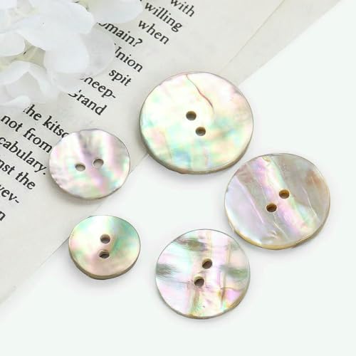 20 Stück natürliche Perlmutt-Muschelknöpfe zum Nähen, Scrapbooking, Basteln, Kleidung, Hemdzubehör, Kleidungsverzierungen, 25 mm von LNHBZ