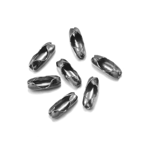 200 Stück/Los Durchmesser 1,5/2/2,4/3,2 mm Kugelkettenverbinder Verschlüsse Verbinder für DIY-Schmuckherstellung Zubehör-GunBlack-3,2 mm von LNHBZ