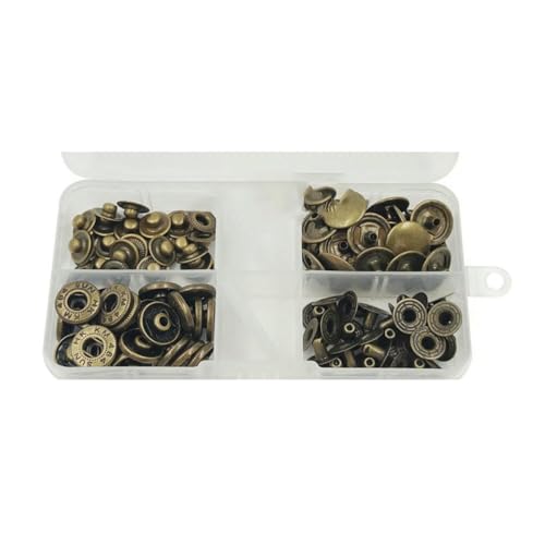 25 Sets Metall-Druckknöpfe mit Druckknöpfen und 4 Installationswerkzeug-Kits, Lederhandwerk für Kleidung, Kleidersäcke, Schuhe – 25 Sets, Kupfer, 20 mm (831) von LNHBZ