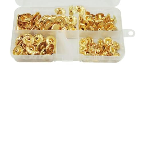 25 Sets Metall-Druckknöpfe mit Druckknöpfen und 4 Installationswerkzeug-Kits, Lederhandwerk für Kleidung, Kleidersäcke, Schuhe – 25 Sets, golden, 17 mm (831) von LNHBZ