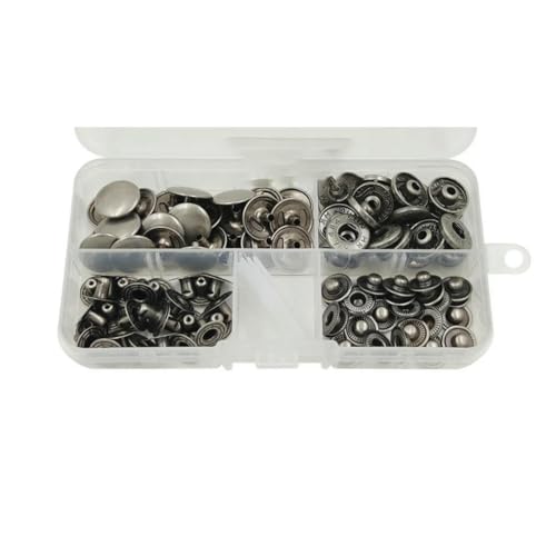 25 Sets Metall-Druckknöpfe mit Druckknöpfen und 4 Installationswerkzeug-Kits, Lederhandwerk für Kleidung, Kleidersäcke, Schuhe – 25 Sets Nickel – 17 mm (831) von LNHBZ
