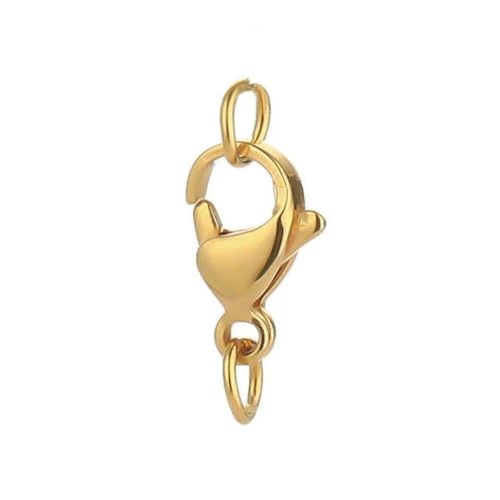 25 Stück Edelstahl-Karabinerverschlüsse, Biegeringe, Haken, Verbindungsstücke, Armbänder, Halsketten, Ketten, DIY-Schmuckherstellung, Zubehör, Goldfarbe, 13,0 mm 25 Stück Edelstahl-Karabinerverschlüsse, Biegeringe, Haken, Verbindungsstücke, Armbänder, Halsketten, Ketten, DIY-Schmuckherstellung, Zubehör, Goldfarbe, 13,0 mm von LNHBZ