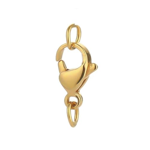 25 Stück Edelstahl-Karabinerverschlüsse, Biegeringe, Haken, Verbindungsstücke, Armbänder, Halsketten, Ketten, DIY-Schmuckherstellung, Zubehör, Goldfarbe, 15 mm 25 Stück Edelstahl-Karabinerverschlüsse, Biegeringe, Haken, Verbindungsstücke, Armbänder, Halsketten, Ketten, DIY-Schmuckherstellung, Zubehör, Goldfarbe, 15 mm von LNHBZ