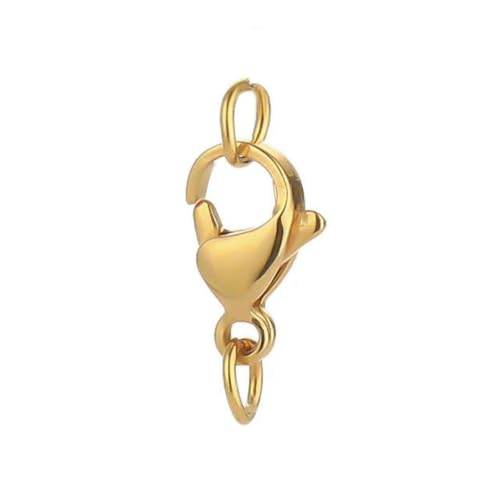 25 Stück Edelstahl-Karabinerverschlüsse, Biegeringe, Haken, Verbindungsstücke, Armbänder, Halsketten, Ketten, DIY-Schmuckherstellung, Zubehör, Goldfarbe, 9 mm 25 Stück Edelstahl-Karabinerverschlüsse, Biegeringe, Haken, Verbindungsstücke, Armbänder, Halsketten, Ketten, DIY-Schmuckherstellung, Zubehör, Goldfarbe, 9 mm von LNHBZ