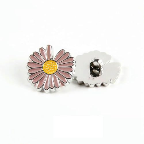 25 mm kleine Knöpfe, Sonnenblumenknöpfe, Harz-Metallknöpfe für Kleidung, Mantel, Pullover, Zubehör, DIY-2–25 mm, 10 Stück von LNHBZ