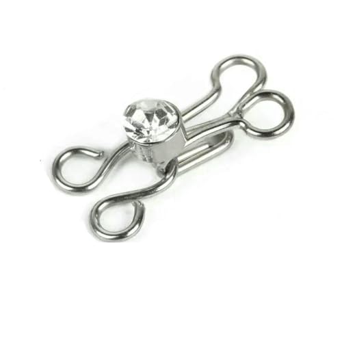 30/50 Sets unsichtbarer Metallknopf für Unterwäsche, Rock, Mantel, Schnallen, Kleidungsstück, Hosenverschluss, Kragenhaken, DIY-Nähzubehör, Silber, 04–17 mm, 50 Sets von LNHBZ