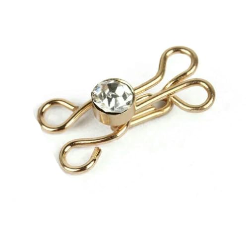 30/50 Sets unsichtbarer Metallknopf für Unterwäsche, Rock, Mantel, Schnallen, Kleidungsstück, Hosenverschluss, Kragenhaken, DIY-Nähzubehör – Hellgold – 04–17 mm – 50 Sets von LNHBZ