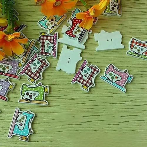 30/50 Stück/Paket, Großhandel, Cartoon-Holzknöpfe mit flacher Rückseite, zum Basteln, Scrapbooking, Nähen, Basteln, L-1-Stil 16, 50 Stück von LNHBZ