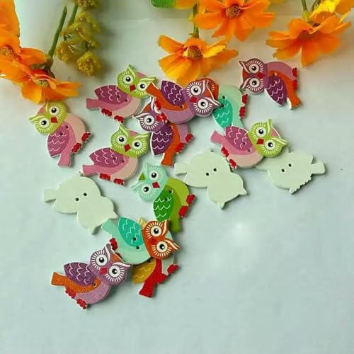 30/50 Stück/Paket, Großhandel, Cartoon-Holzknöpfe mit flacher Rückseite, zum Basteln, Scrapbooking, Nähen, Basteln, L-1-Stil 20, 40 Stück von LNHBZ