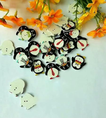 30/50 Stück/Paket, Großhandel, Cartoon-Holzknöpfe mit flacher Rückseite, zum Basteln, Scrapbooking, Nähen, Basteln, L-1-Stil 23, 50 Stück von LNHBZ