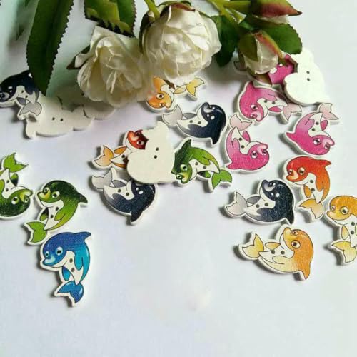 30/50 Stück/Paket, Großhandel, Cartoon-Holzknöpfe mit flacher Rückseite, zum Basteln, Scrapbooking, Nähen, Basteln, L-1-Stil 33, 50 Stück von LNHBZ