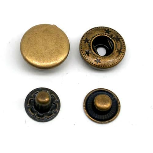 30 Sets Metall Messing Druckknöpfe Nähknopf Druckknöpfe Nähen Leder Handwerk Kleidung Taschen handgefertigt DIY 831/633/655/201/203-Bronze703 Kupfer-20MM von LNHBZ