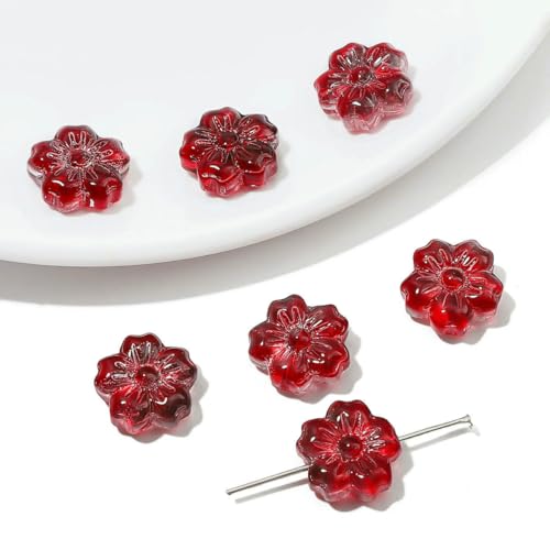 30 Stück Glasperlen, Kirschblüten-Streuperlen, handgefertigt, zum Selbermachen von Schmuck, Halsketten, Ohrringen, Accessoires, Materialien, Stil 8–14,0 mm, 30 Stück von LNHBZ