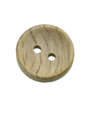 30 Stück Holzknöpfe in natürlicher Farbe, Kastanienholzstruktur, 15–20 mm, Nähen, Scrapbooking, für Kleidung, handgefertigt, 2 Löcher, Knopf-MT320-15 mm von LNHBZ