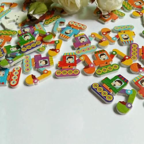 30 Stück gemischte Stil Kinder Knopf DIY handgefertigte dekorative Schnalle Cartoon Holzknöpfe Holz Nähknopf-Stil 5 von LNHBZ